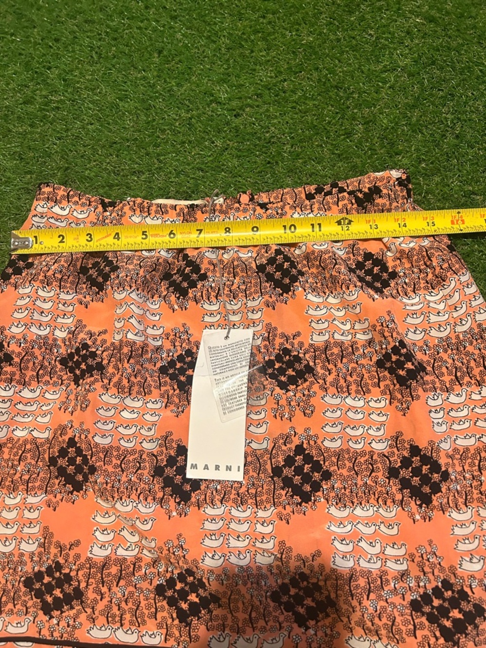 Marni Coral Peach Printed Pencil Skirt - Picture 5 of 7